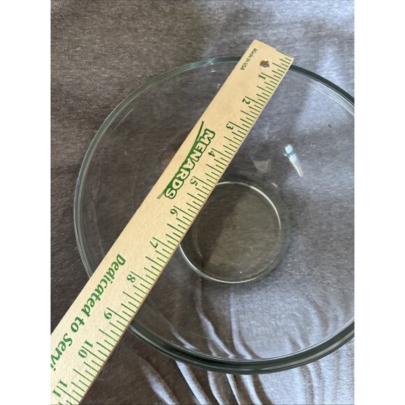 Vintage Mixing Serving Clear Glass Bowl Made in Mexico 8” & 9" Lot of 2 Heavy - Picture 5 of 11